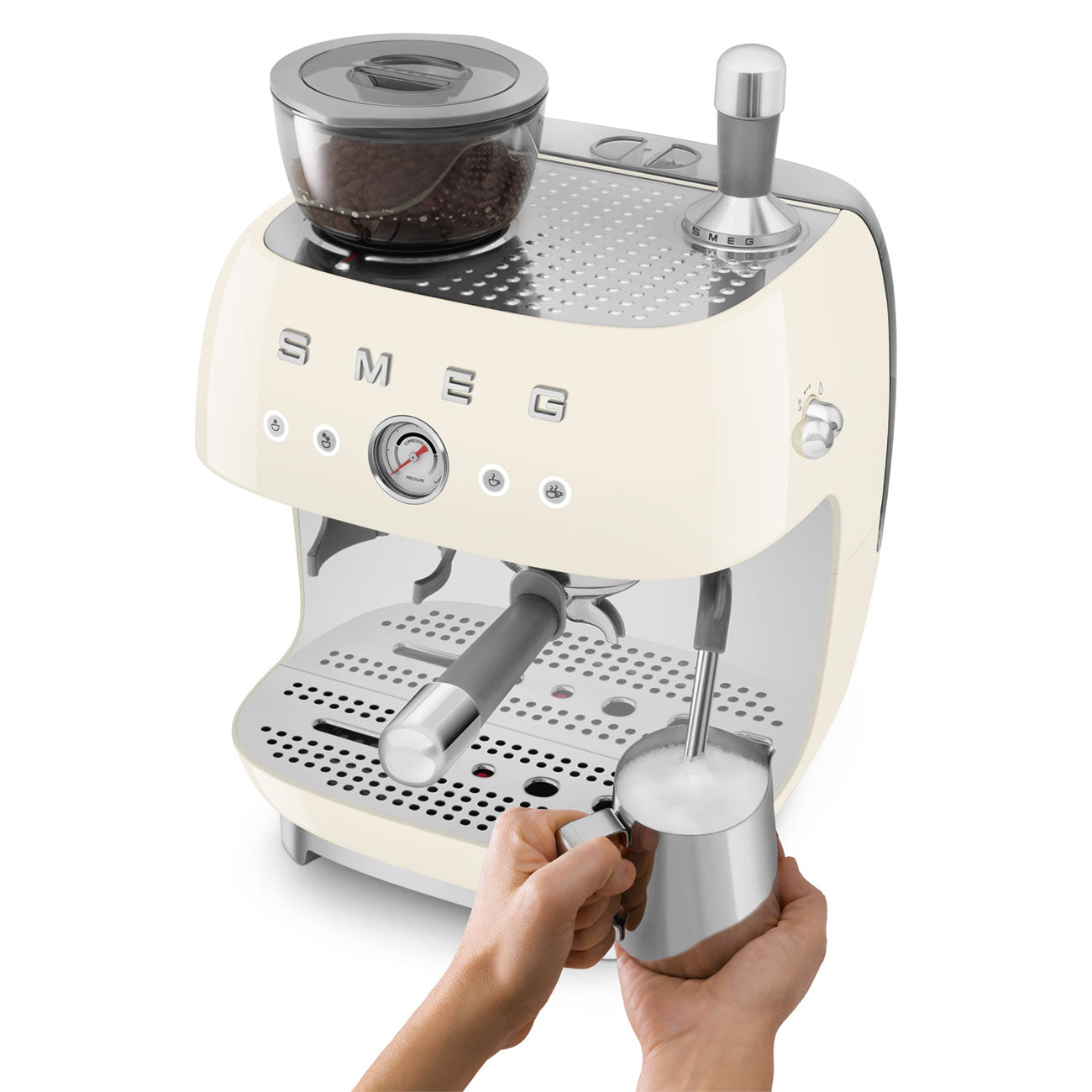 Smeg ECF03CREU Öğütücülü Espresso Kahve Makinesi Cream