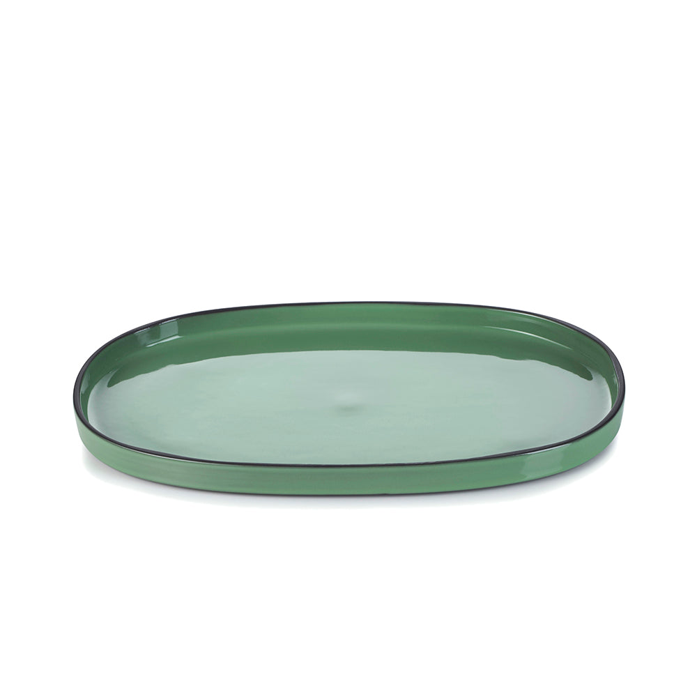 Revol Caractere Mint Yeşili Oval Tabak 35x21 cm