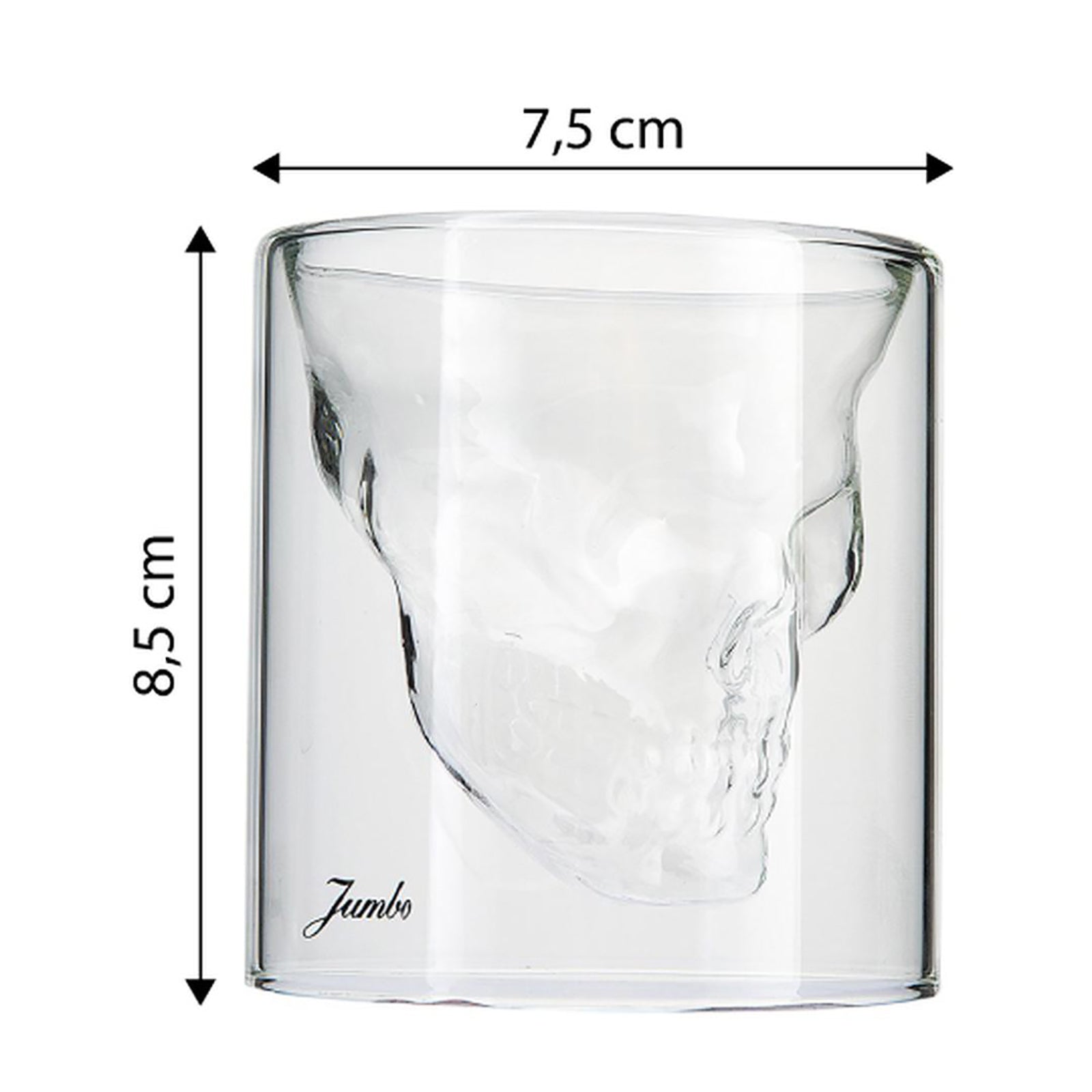 Jumbo Glory Double Wall 2'li Çift Cidarlı Skull Bardak 150 ml