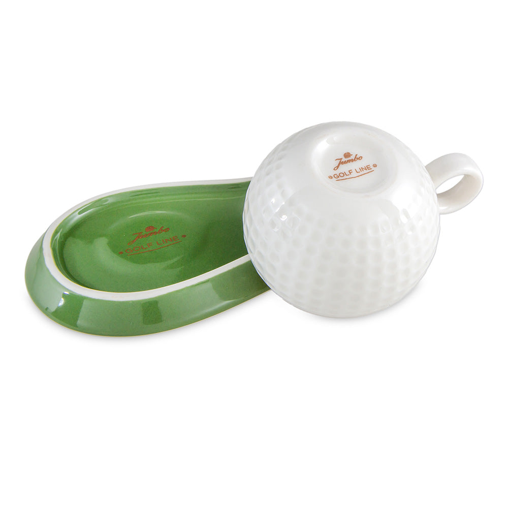 Jumbo Golf Line Tek Kişilik Beyaz/Yeşil Fincan Takımı